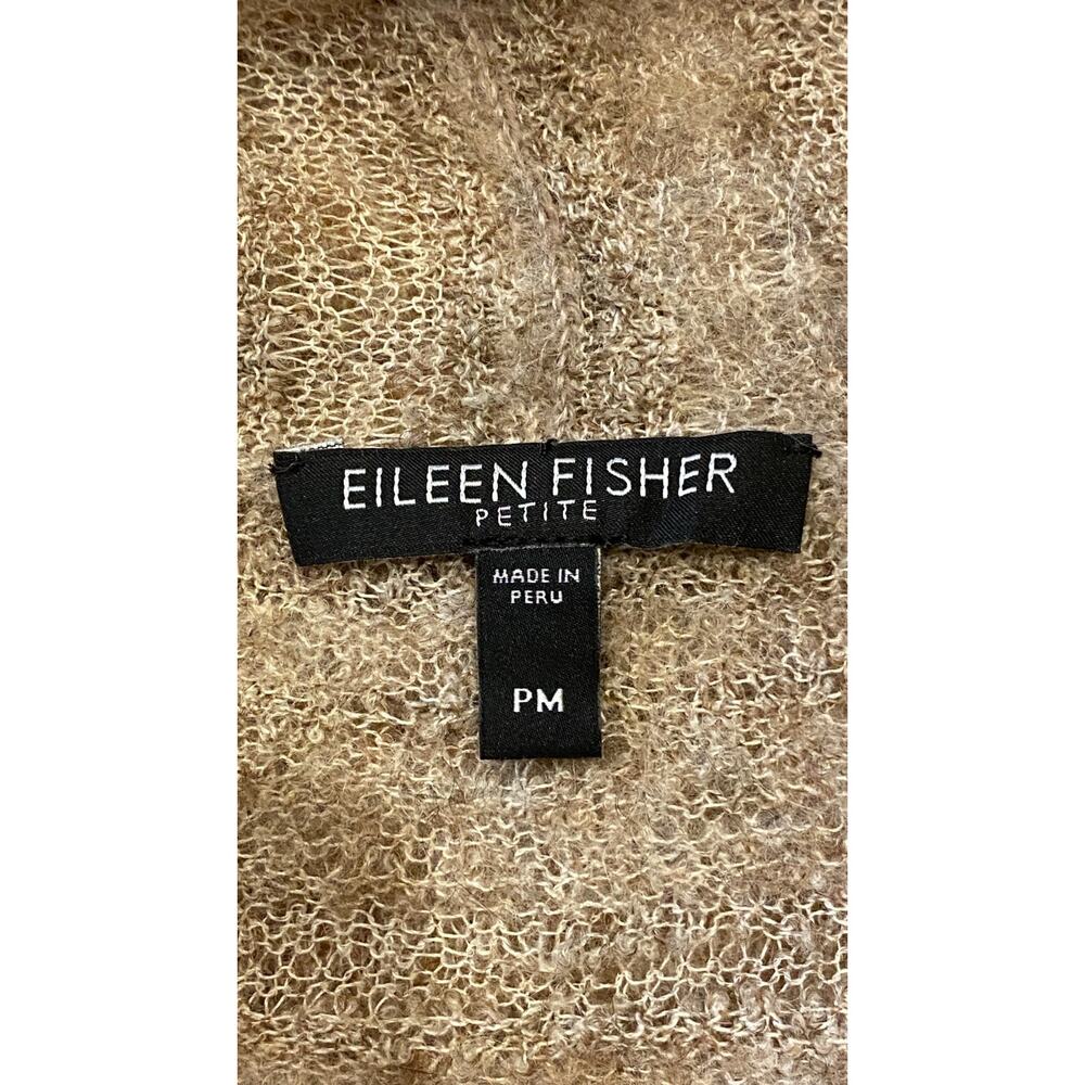 Eileen Fisher Open Cardigan‎ Beige Size MP Petite Alpaca Blend Closet Staple - Picture 5 of 8